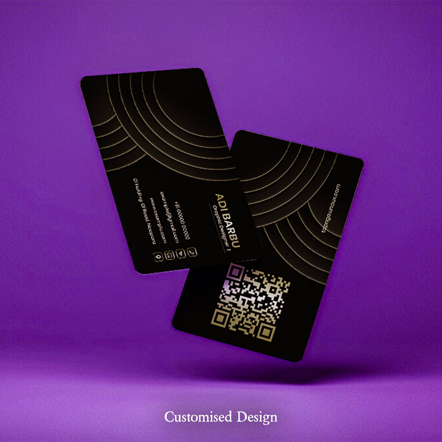 Tap N Go Customised NFC Card – Modern Black & Gold Edition
